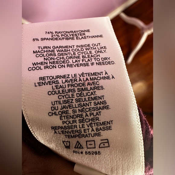 Express Burgandy Ribbed Ruffle Long Sleeve High Neck Dress, Size S - Picture 9 of 9